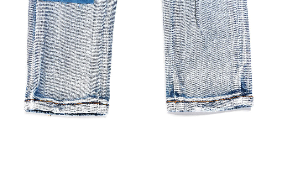 Keanu Denim (Blue Patchwork) Bottoms Haus of JR 