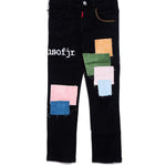 Keanu Denim (Black Patchwork) Bottoms Haus of JR 