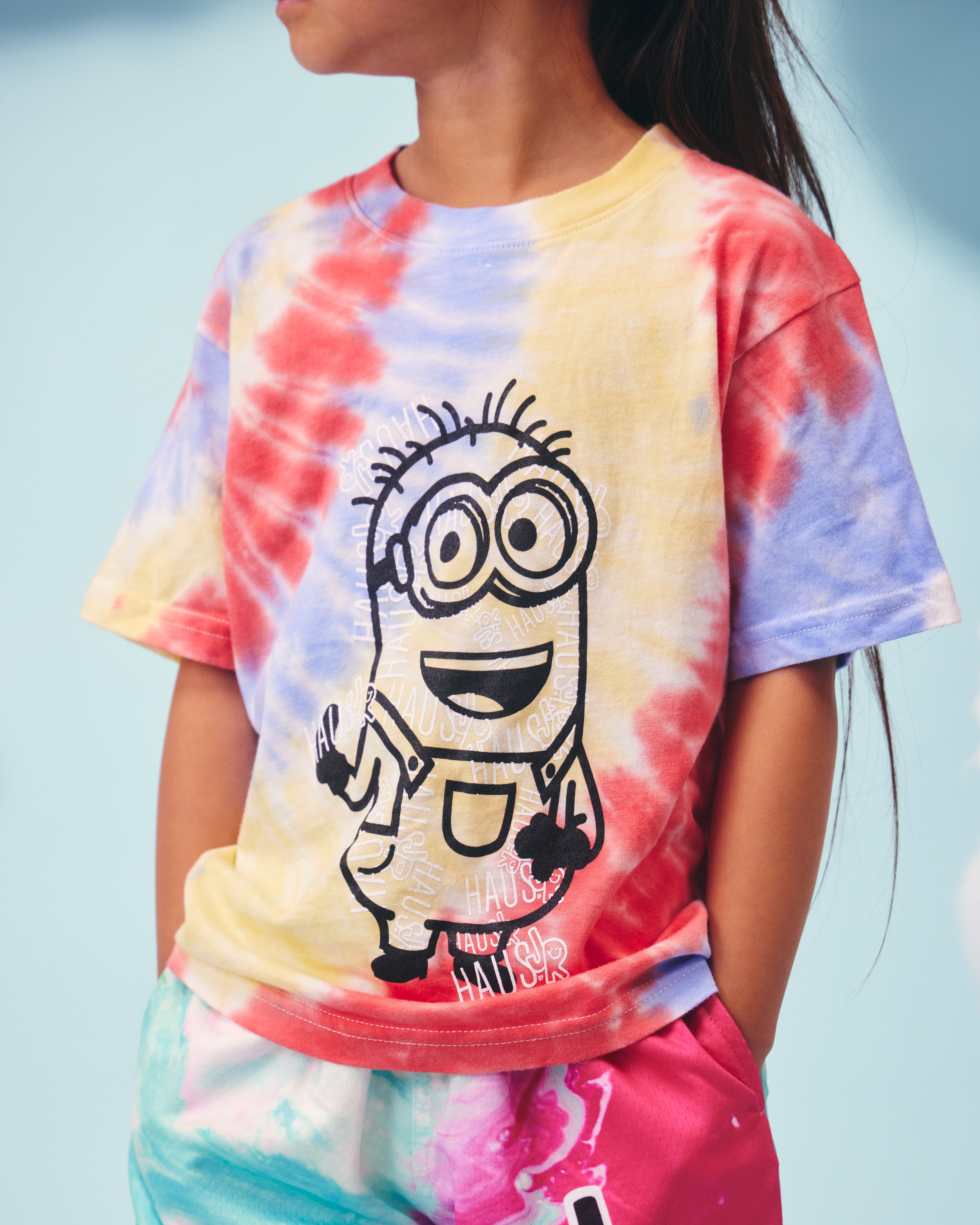 Puff Print Minion Tee (Tie Dye) Tops Haus of JR 
