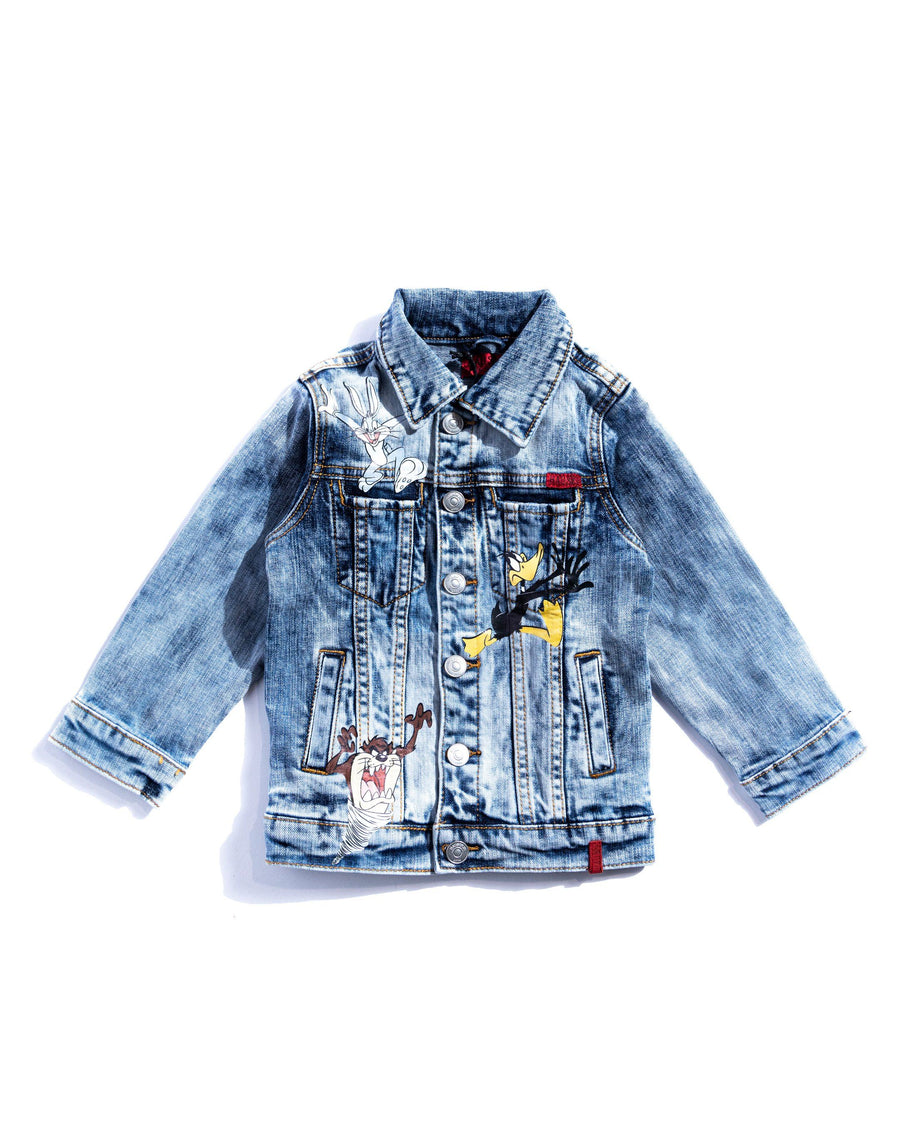 Looney Fam Denim Jacket (Blue) Outerwear Haus of JR 