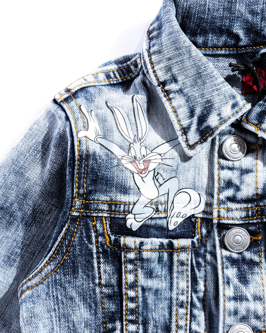 Looney Fam Denim Jacket (Blue) Outerwear Haus of JR 