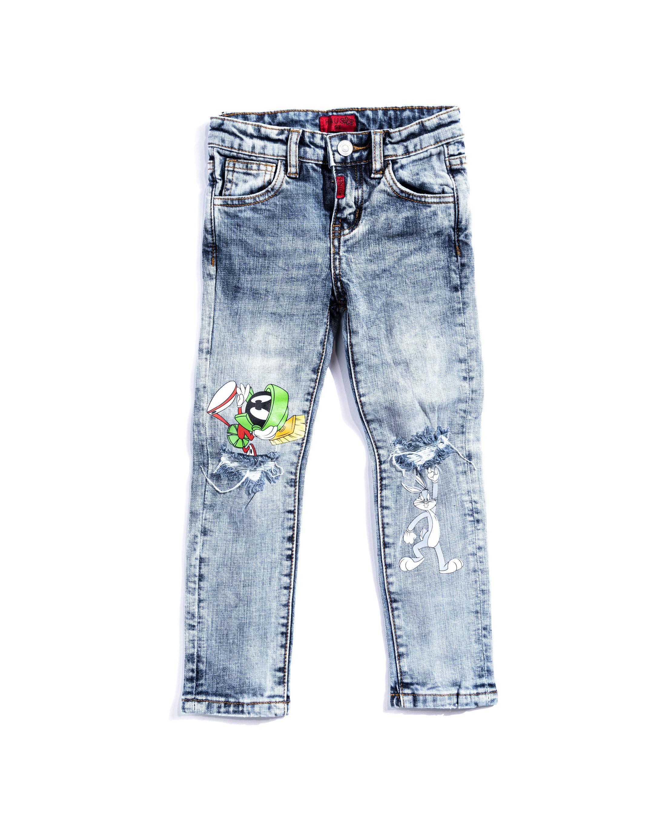 Looney Fam Denim (Blue) Bottoms Haus of JR 