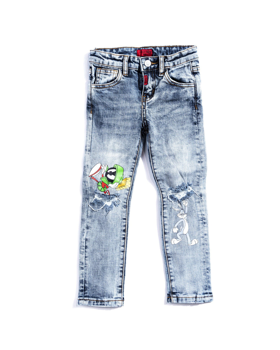 Looney Fam Denim (Blue) Bottoms Haus of JR 