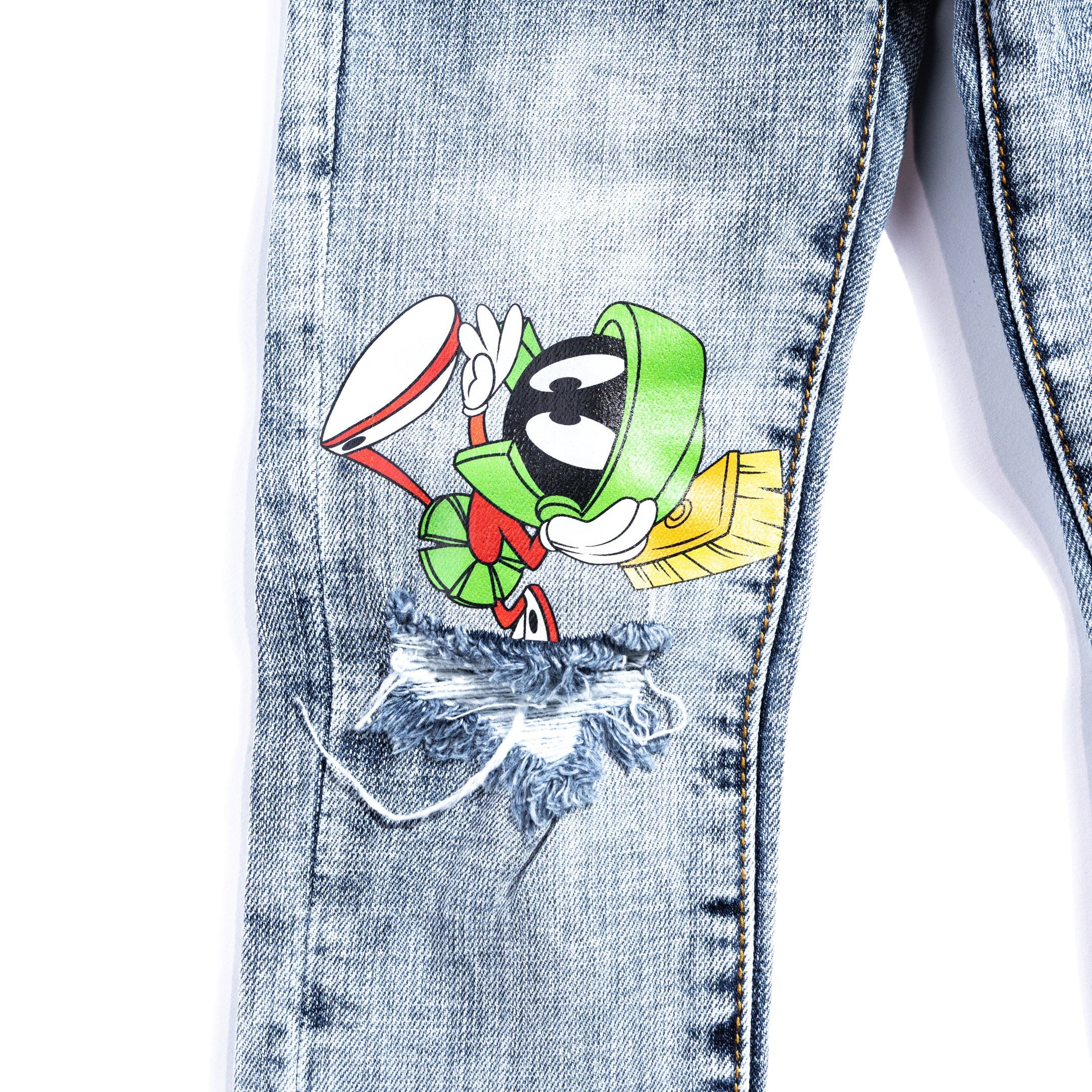 Looney Fam Denim (Blue) Bottoms Haus of JR 
