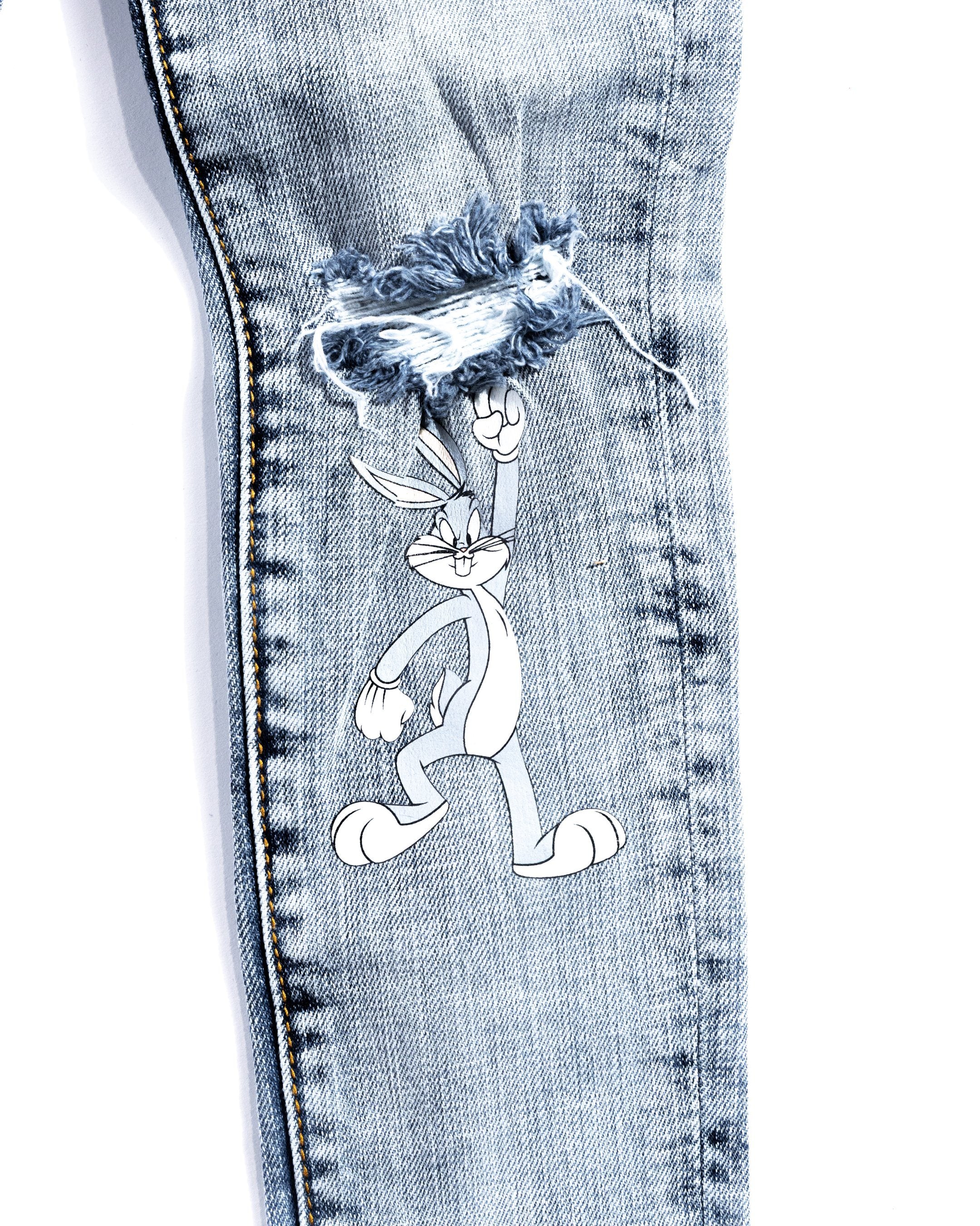 Looney Fam Denim (Blue) Bottoms Haus of JR 