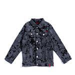 Looney Allover Denim Jacket (Black) Outerwear Haus of JR 