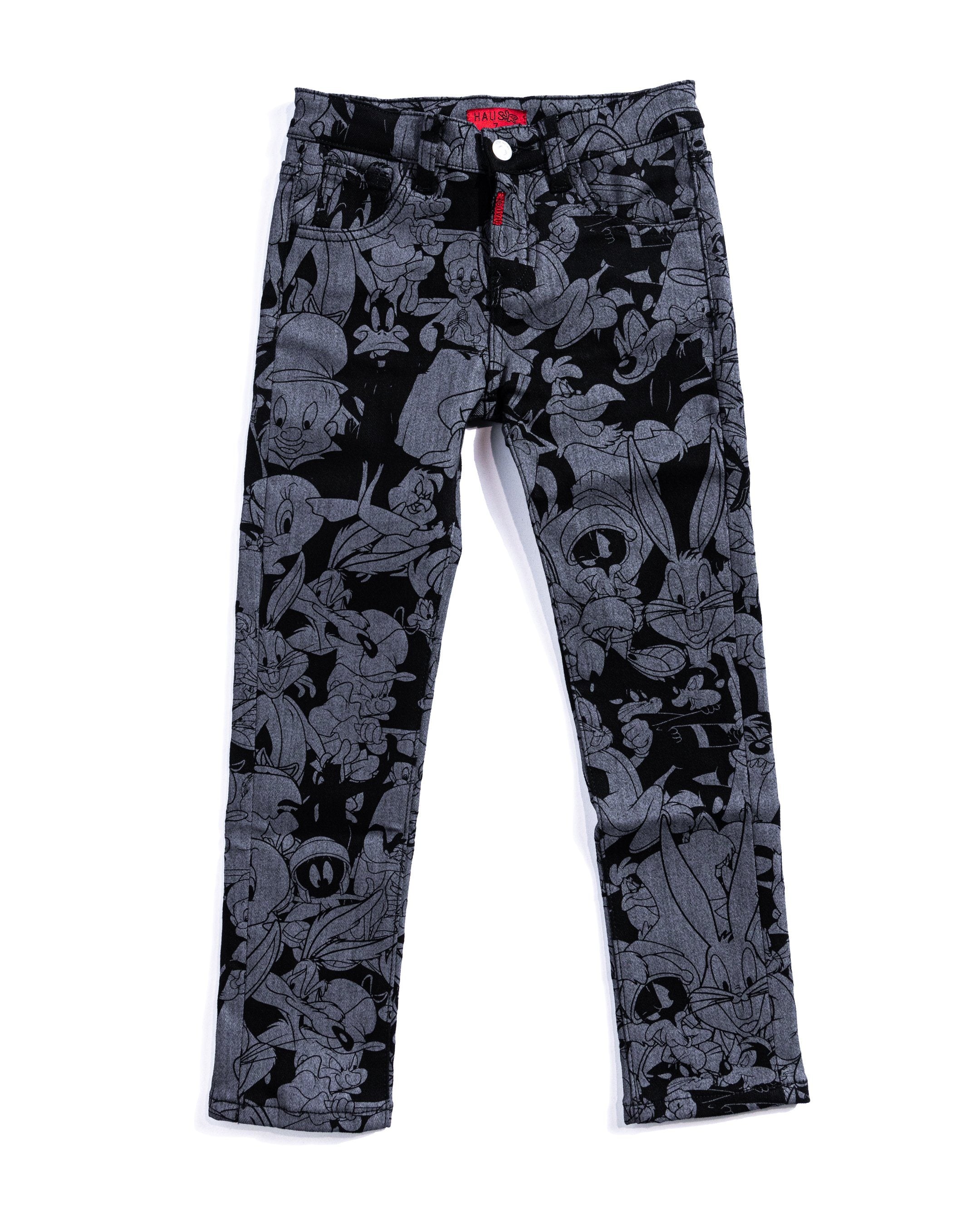 Looney Allover Denim (Black) Bottoms Haus of JR 