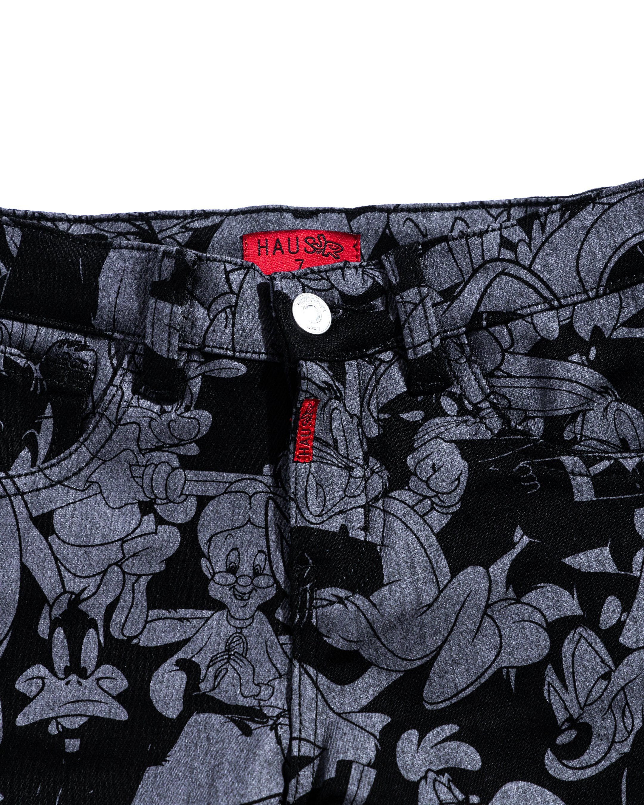 Looney Allover Denim (Black) Bottoms Haus of JR 