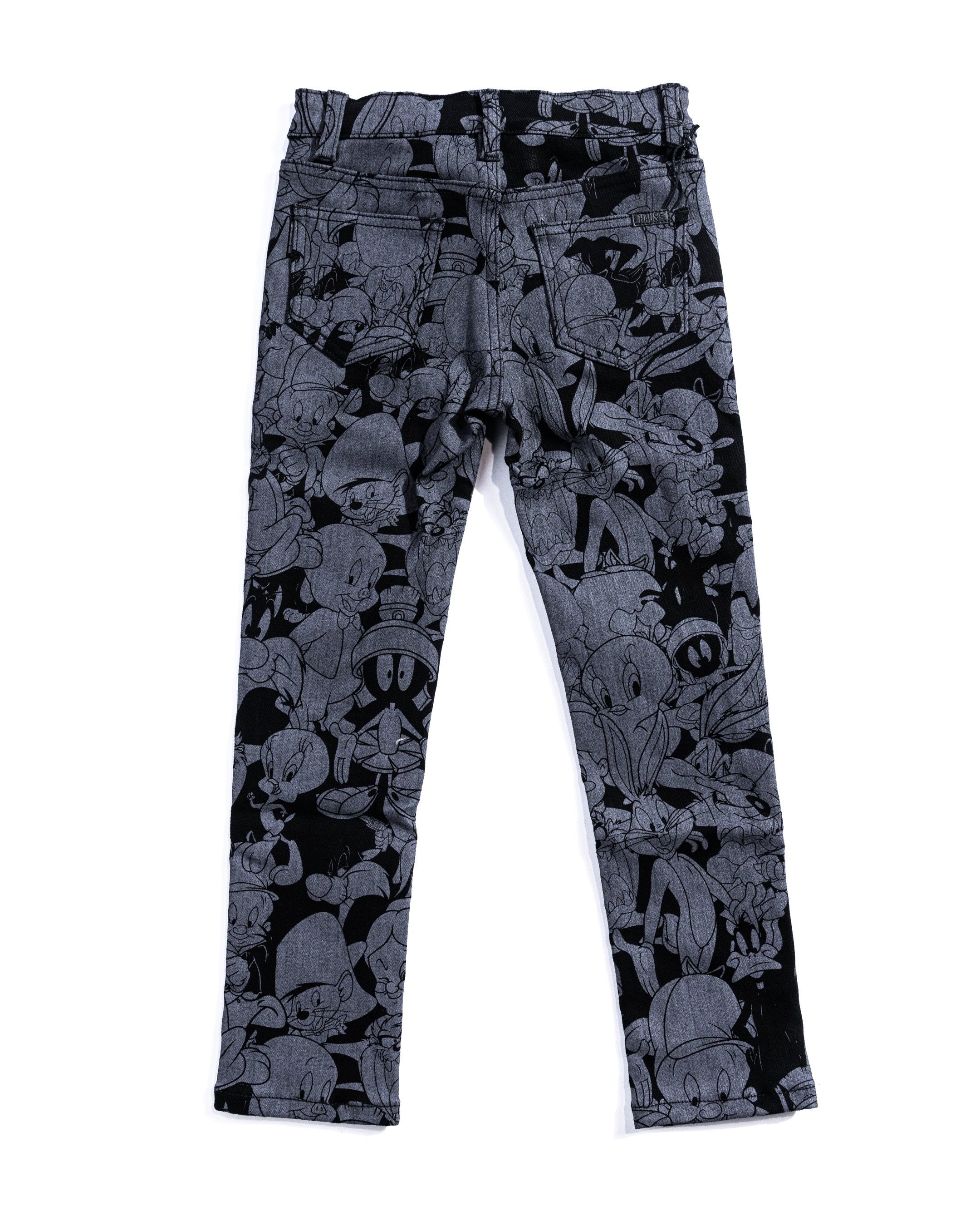 Looney Allover Denim (Black) Bottoms Haus of JR 