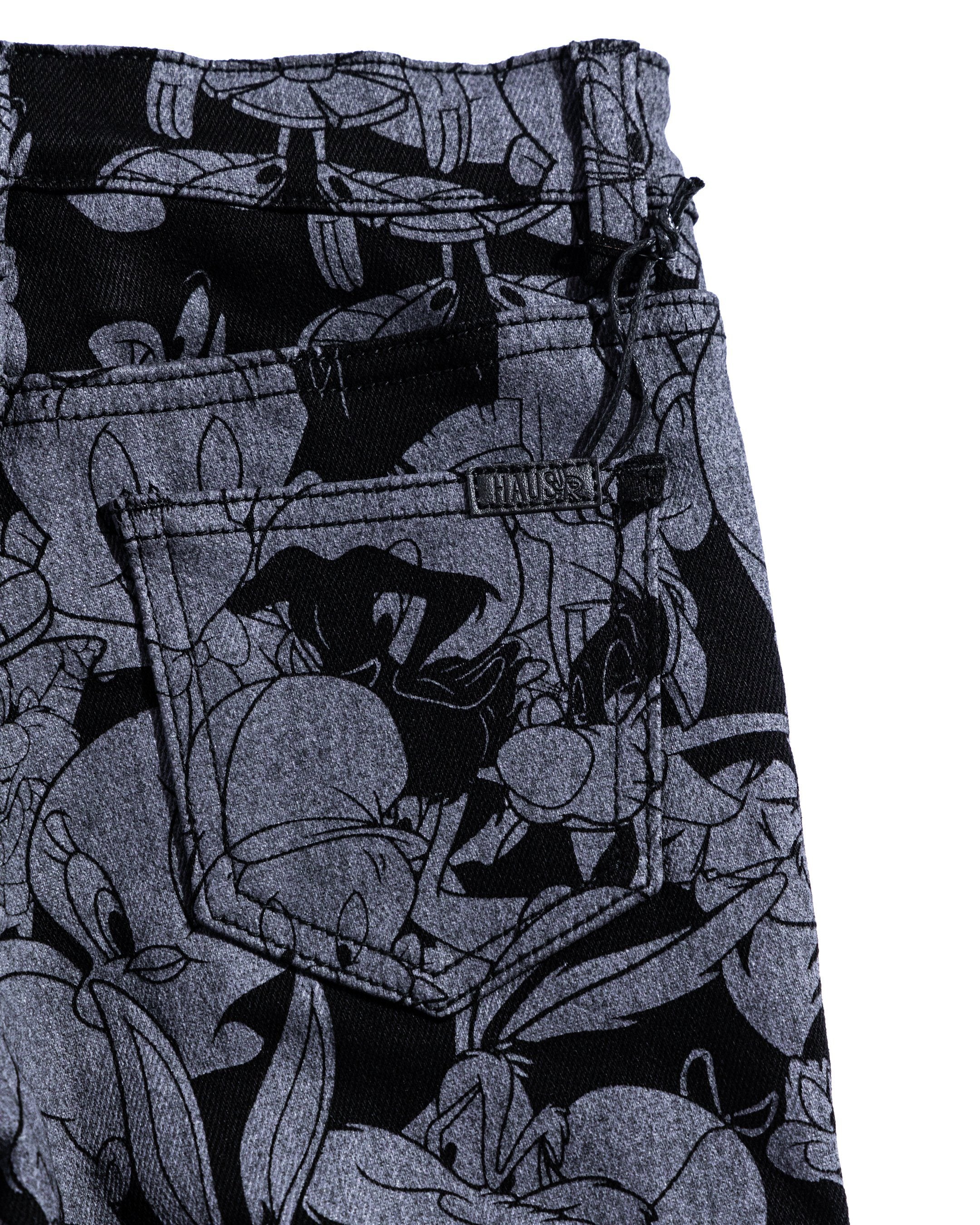 Looney Allover Denim (Black) Bottoms Haus of JR 
