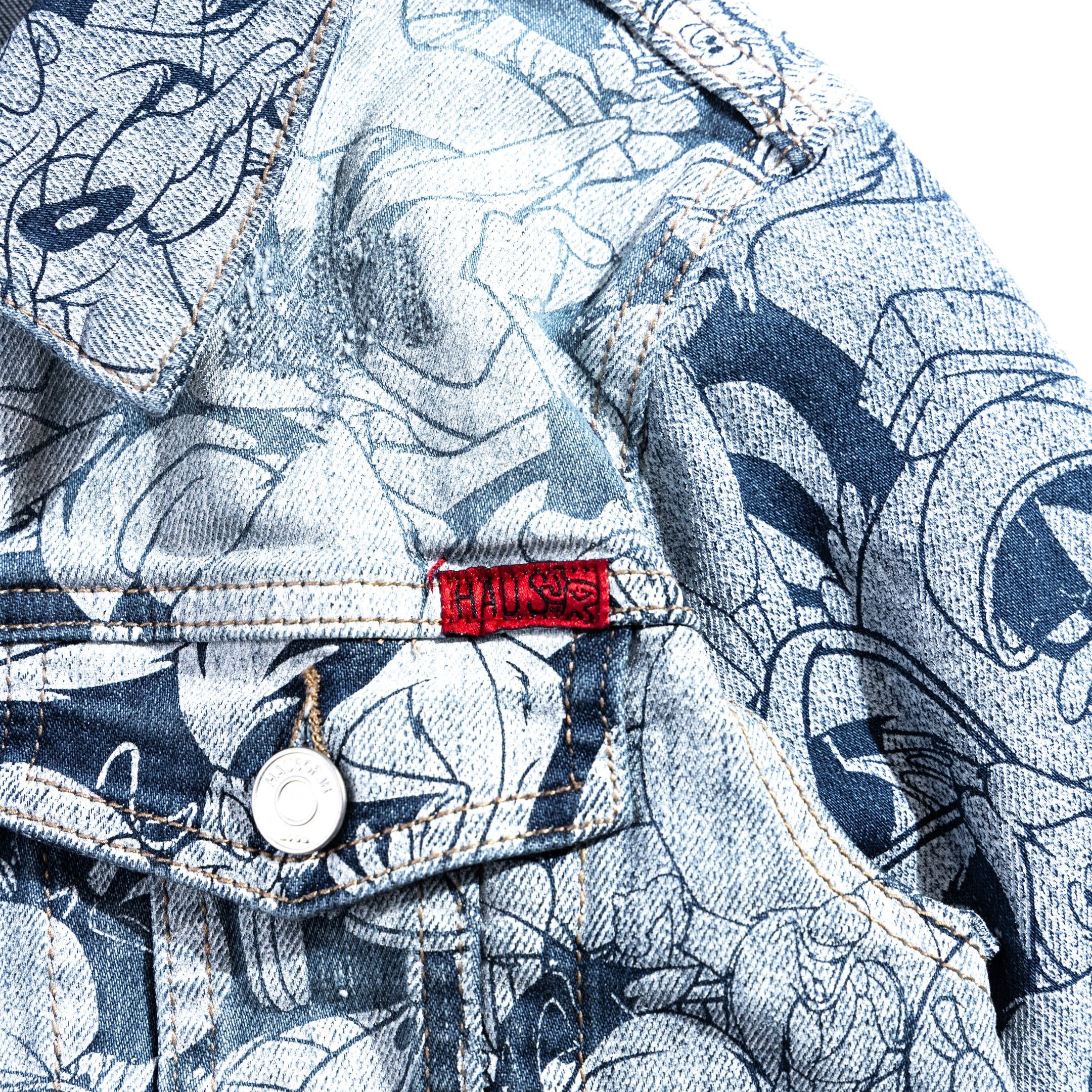 Looney Allover Denim Jacket (Blue) Outerwear Haus of JR 
