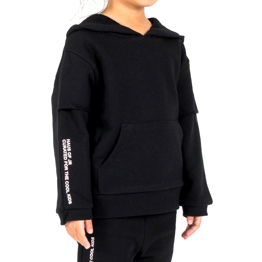 Franklin Inset Hoodie (Black) - Haus of JR