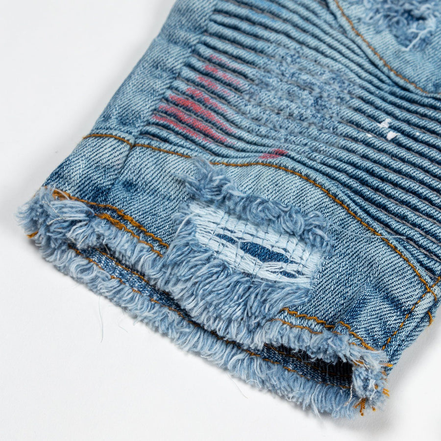 Xander Biker Denim Shorts - Haus of JR