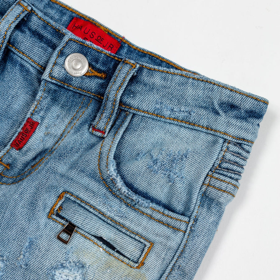 Xander Biker Denim Shorts - Haus of JR