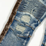 Violet Velour Biker Denim (Indigo Silver) - Haus of JR