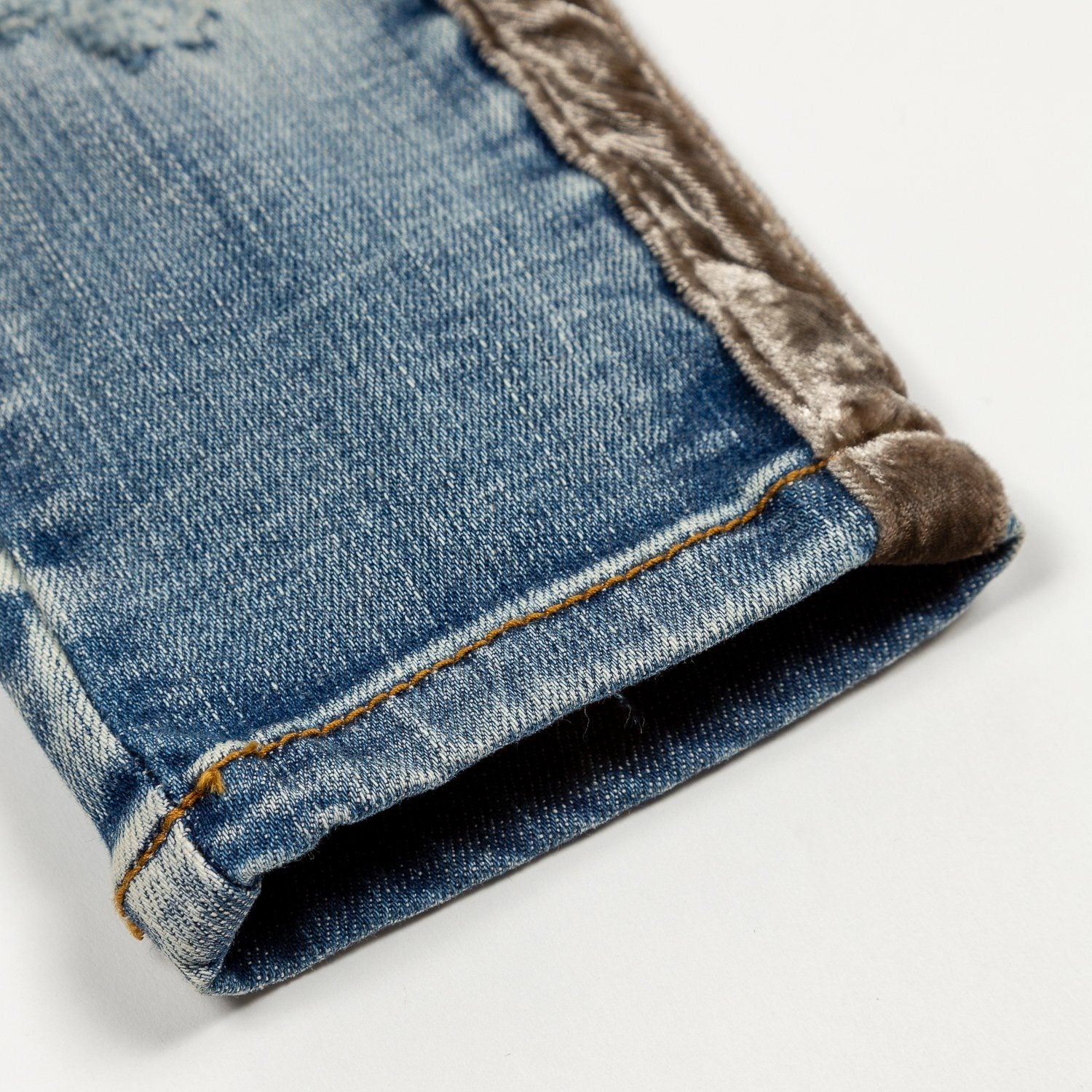 Violet Velour Biker Denim (Indigo Silver) - Haus of JR