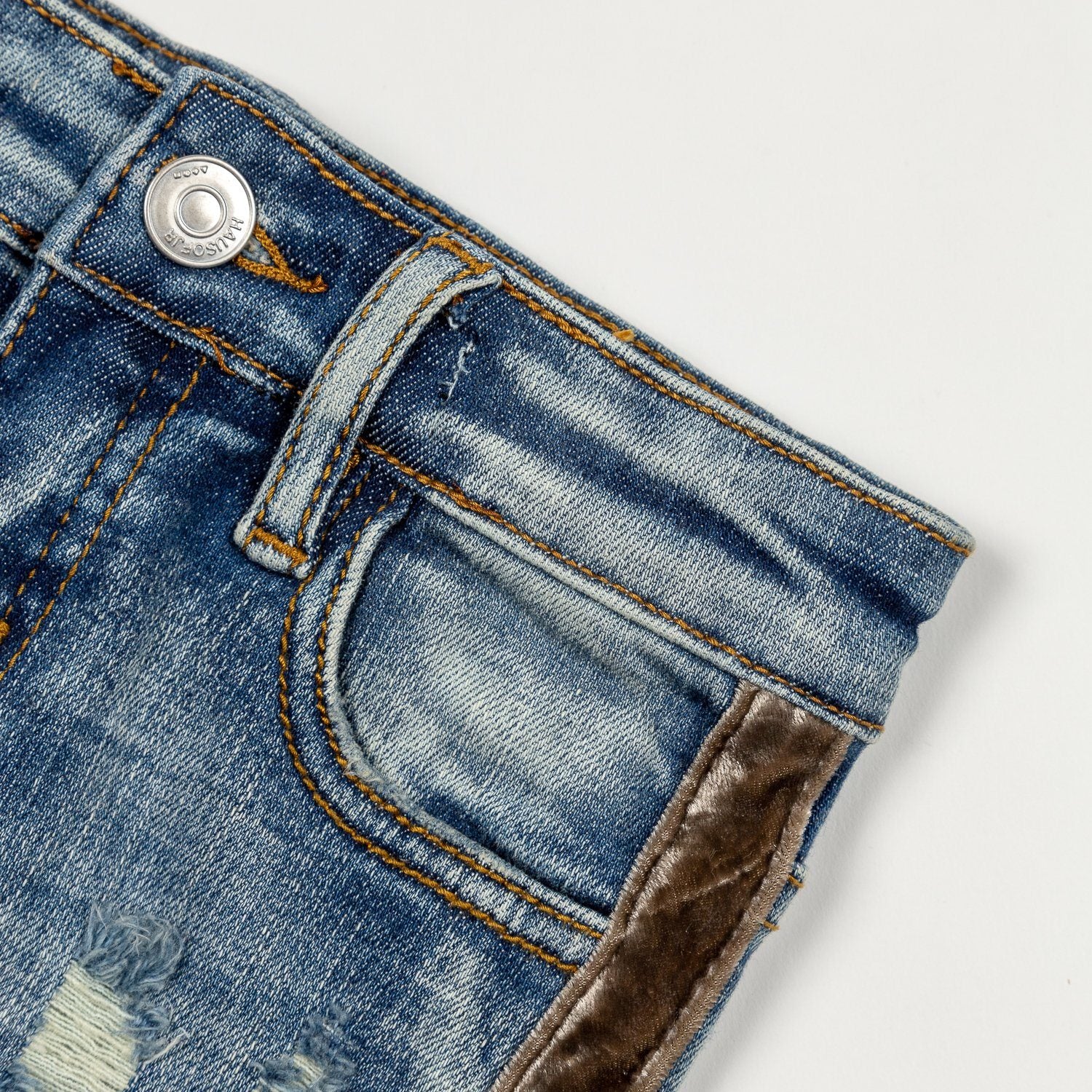 Violet Velour Biker Denim (Indigo Silver) - Haus of JR
