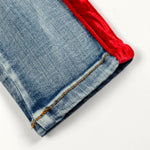 Violet Velour Biker Denim (Indigo Red) - Haus of JR