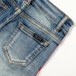 Violet Velour Biker Denim (Indigo Red) - Haus of JR