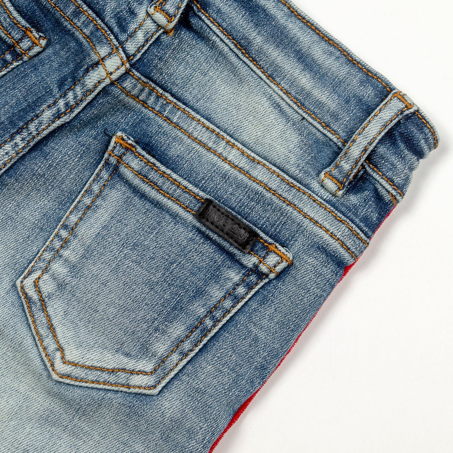 Violet Velour Biker Denim (Indigo Red) - Haus of JR