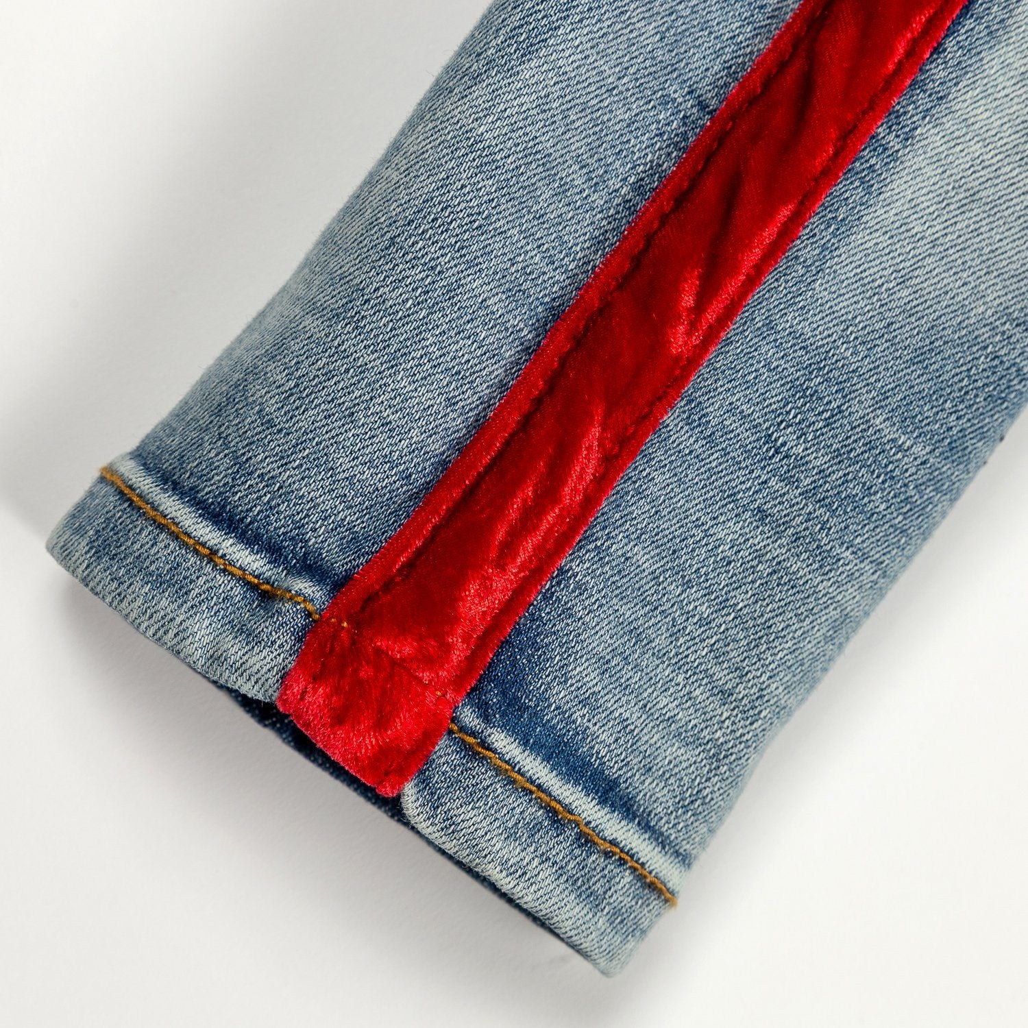 Violet Velour Biker Denim (Indigo Red) - Haus of JR