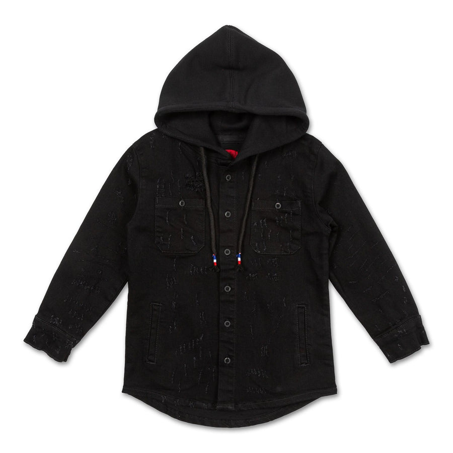 Asher Hooded Denim Shirt - Haus of JR