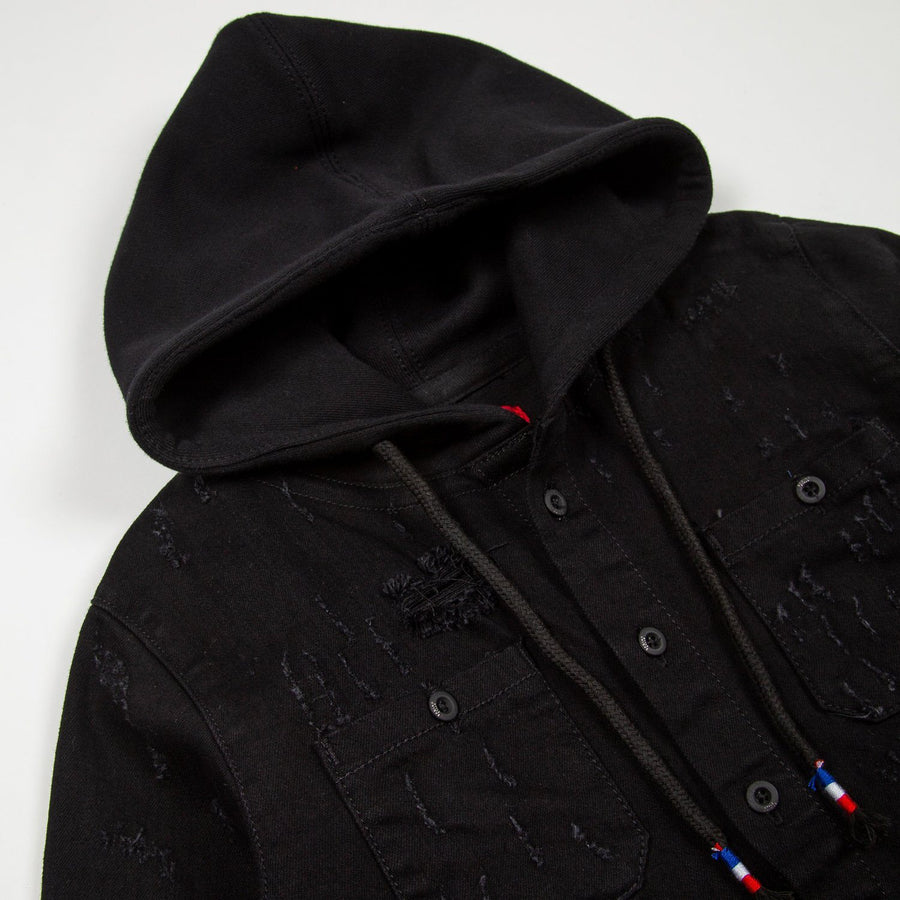 Asher Hooded Denim Shirt - Haus of JR