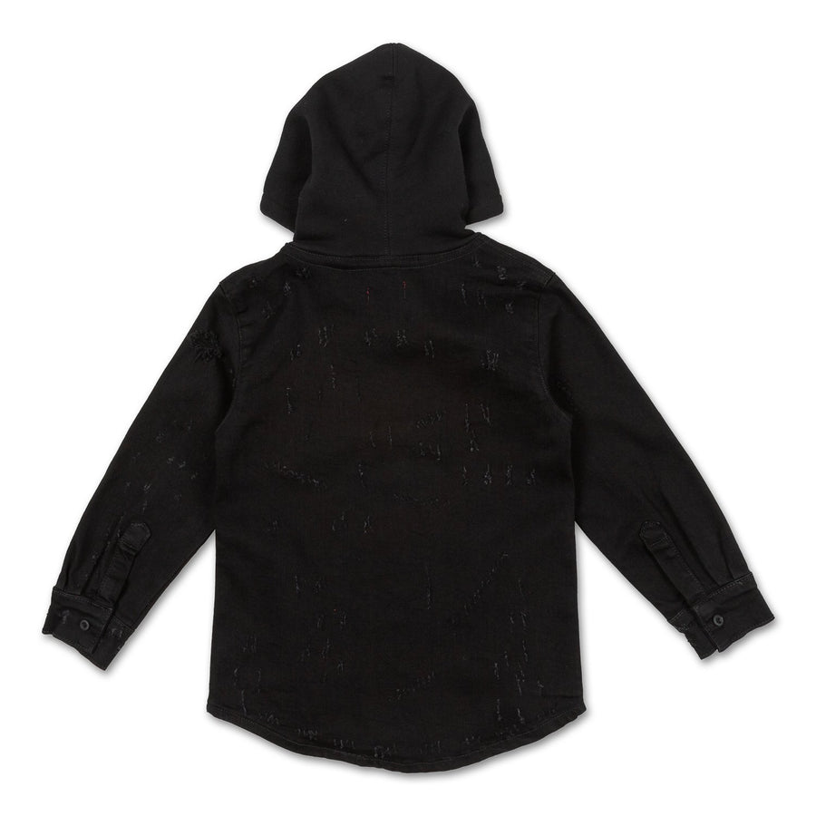 Asher Hooded Denim Shirt - Haus of JR
