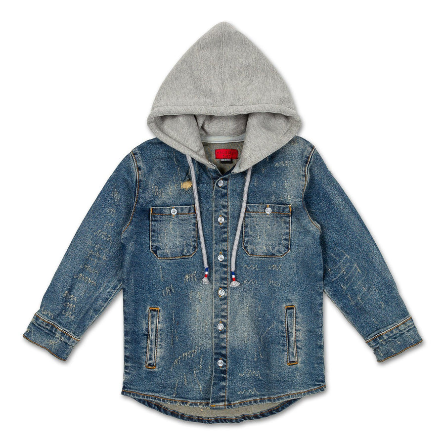 Asher Hooded Denim Shirt - Haus of JR