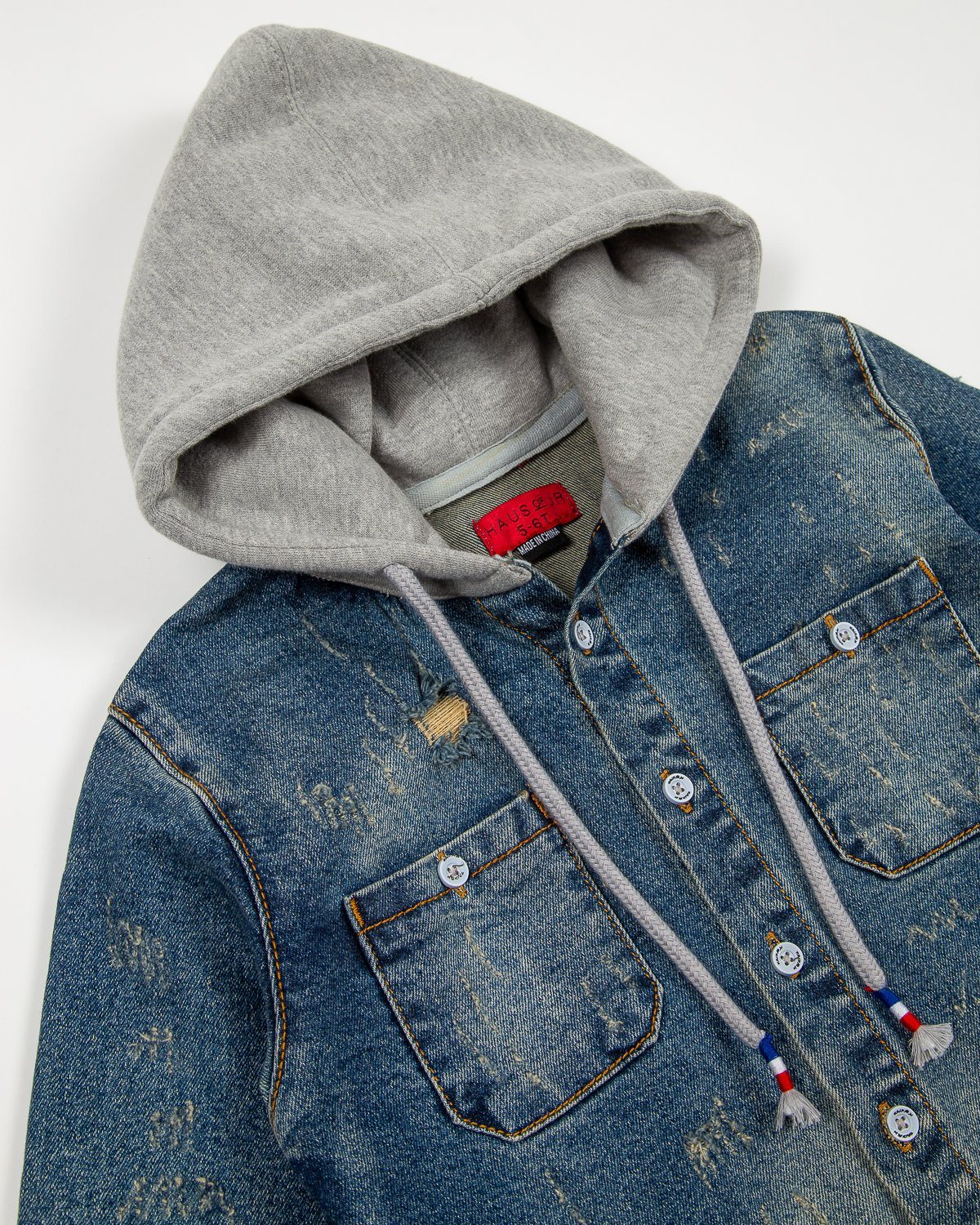 Asher Hooded Denim Shirt - Haus of JR