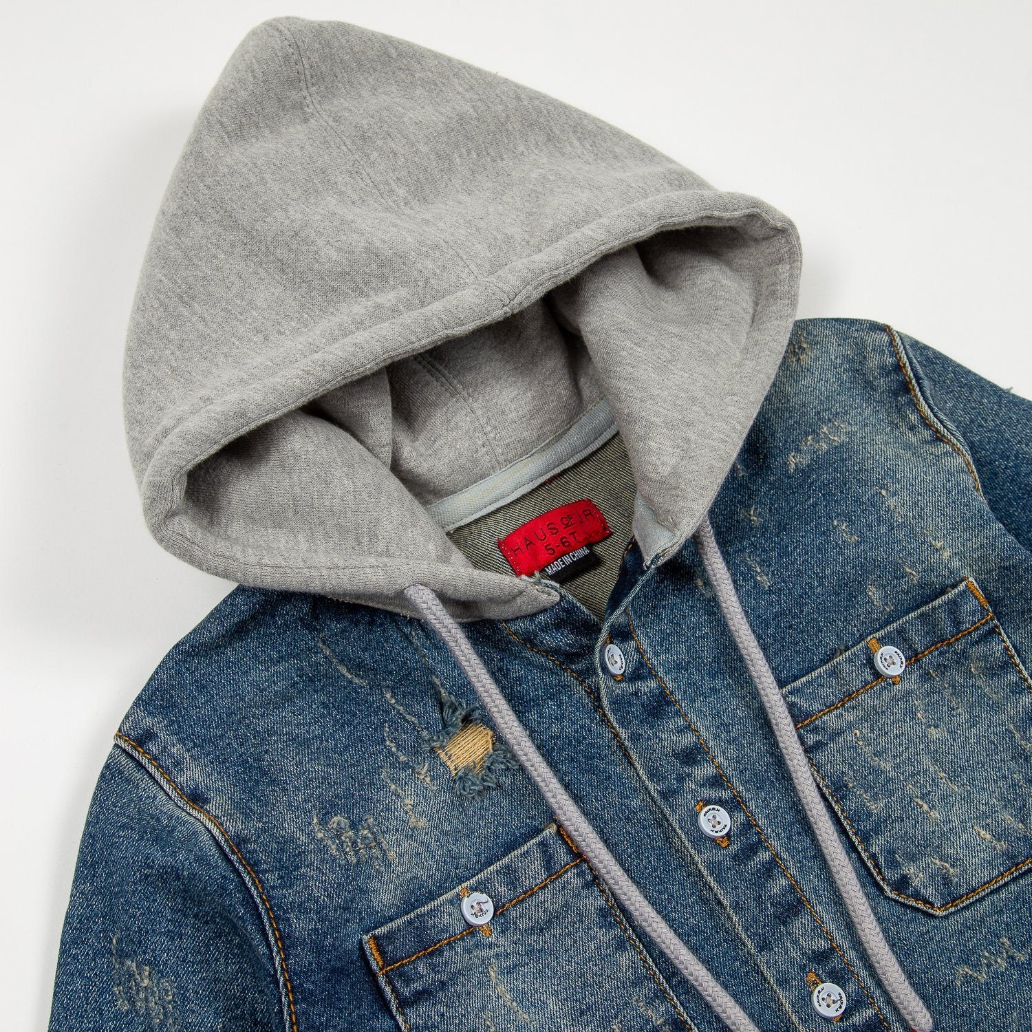Asher Hooded Denim Shirt - Haus of JR