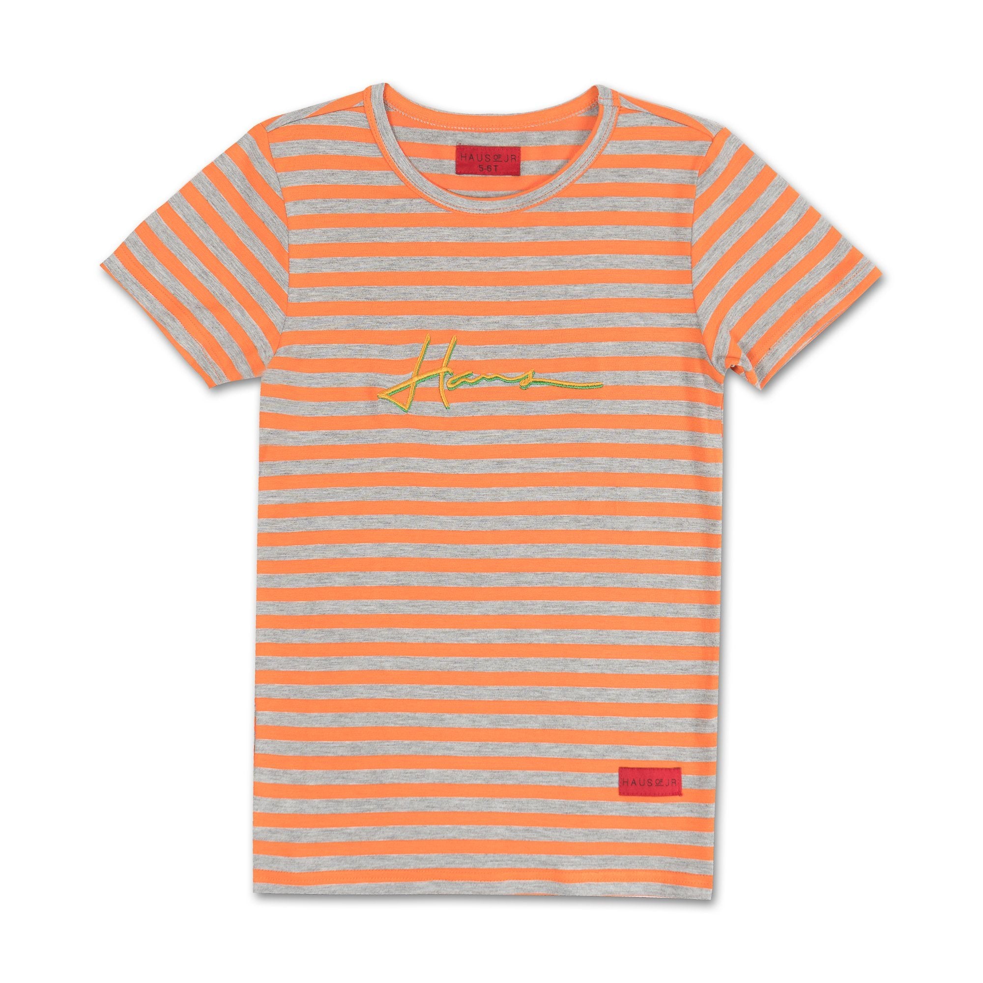 Orion Stripe Tee (Orange) - Haus of JR