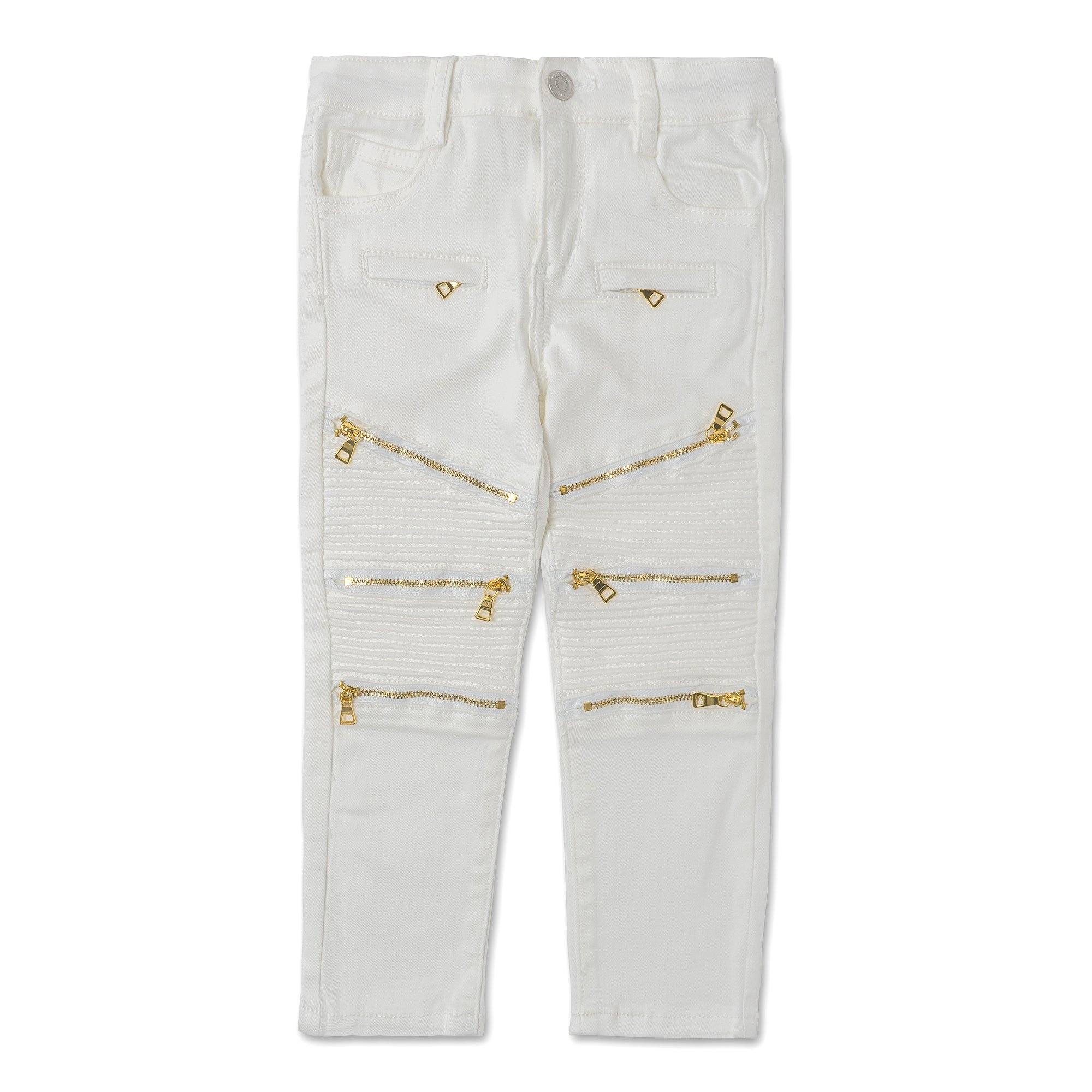Pucci Zip Denim (White) - Haus of JR