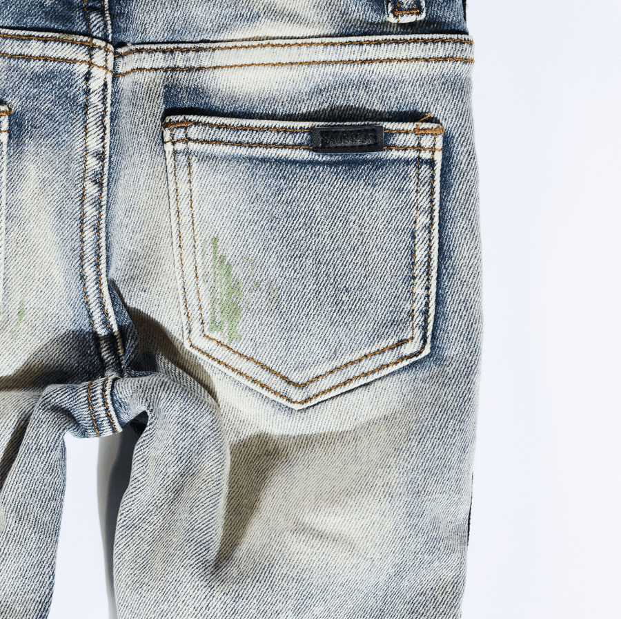 Leonard Striped Denim (Green Stripe) - Haus of JR