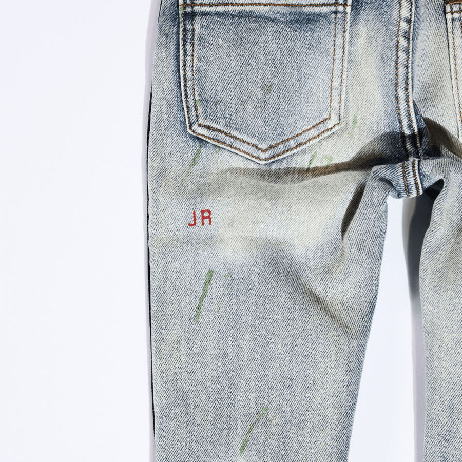 Leonard Striped Denim (Green Stripe) - Haus of JR