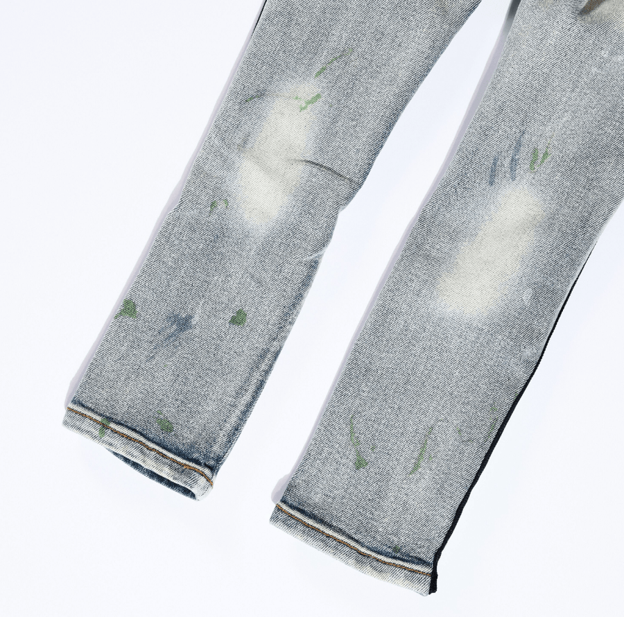 Leonard Striped Denim (Green Stripe) - Haus of JR