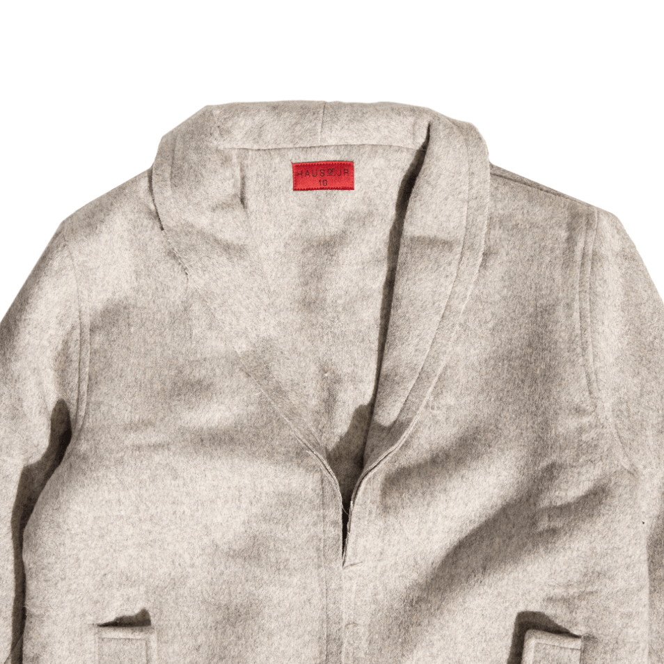 Drake Raw Edge Peacoat (Grey) - Haus of JR
