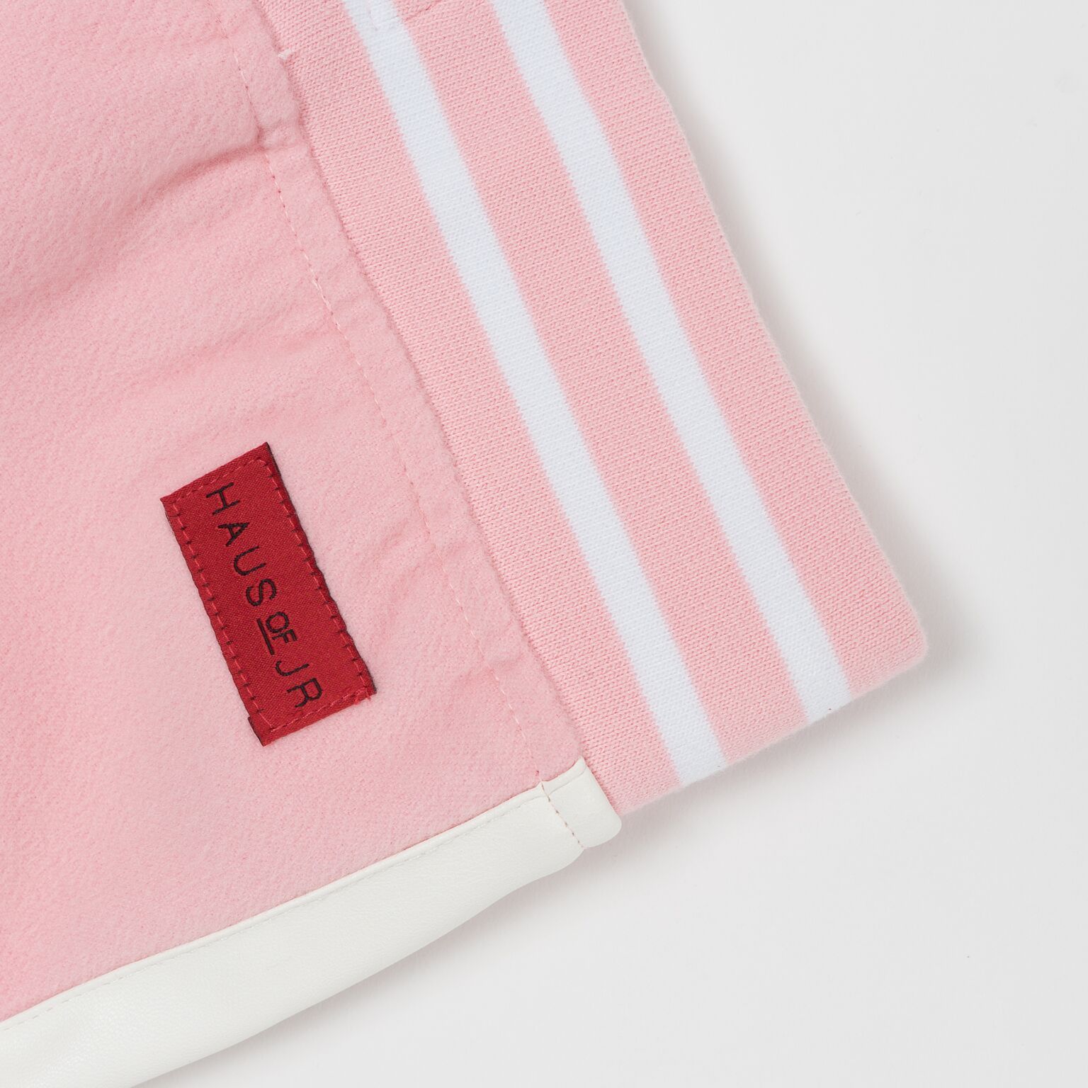 Teddy Varsity Moto Pants (Powder Pink) - Haus of JR