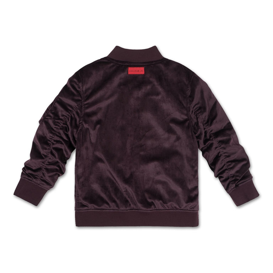 Viola Velour Bomber Jacket (Violet) - Haus of JR