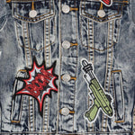 Jeffery Space Patch Jacket (Indigo Acid Wash) - Haus of JR