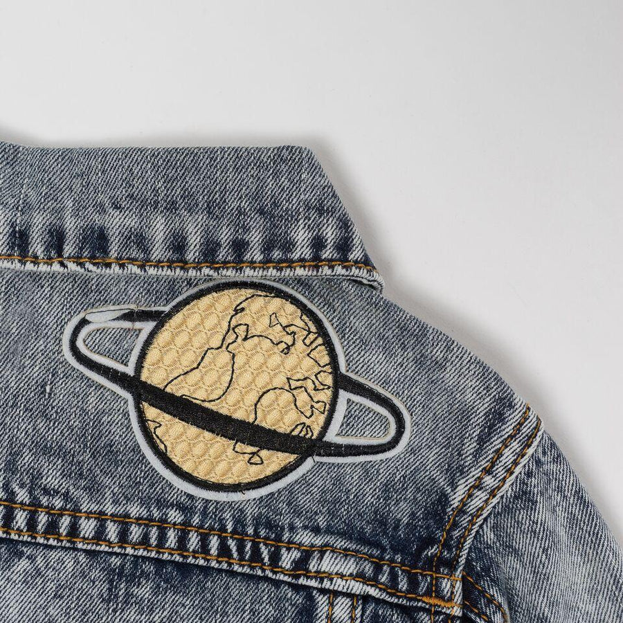 Jeffery Space Patch Jacket (Indigo Acid Wash) - Haus of JR