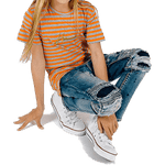 Orion Stripe Tee (Orange) - Haus of JR