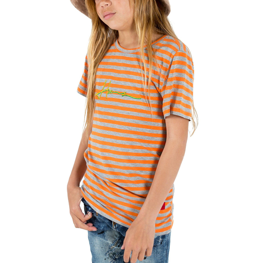 Orion Stripe Tee (Orange) - Haus of JR